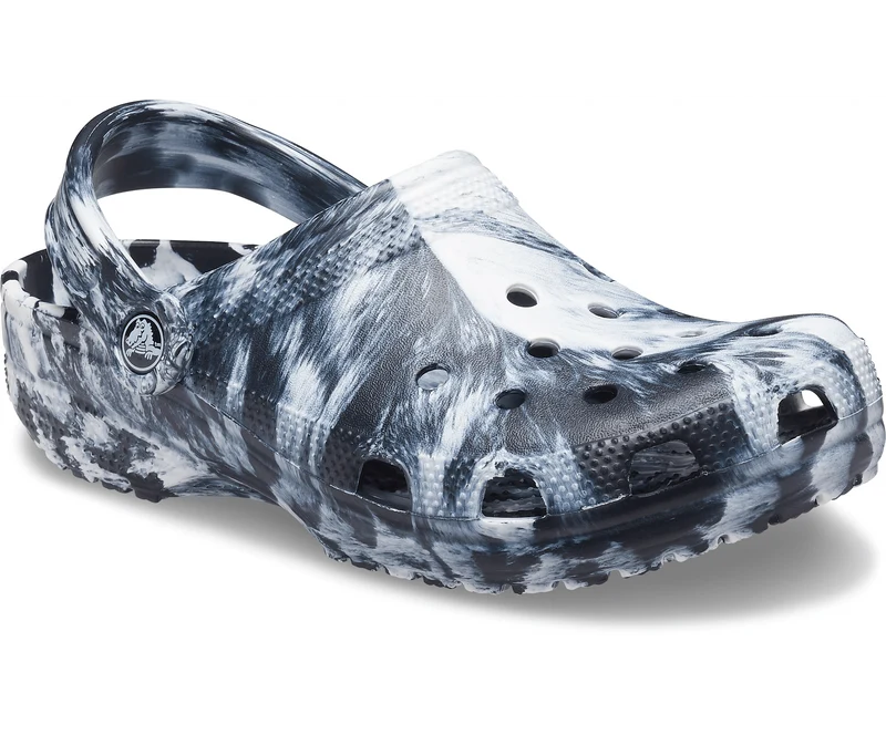 Crocs Unisex Classic Marmor-Clog – Schwarz