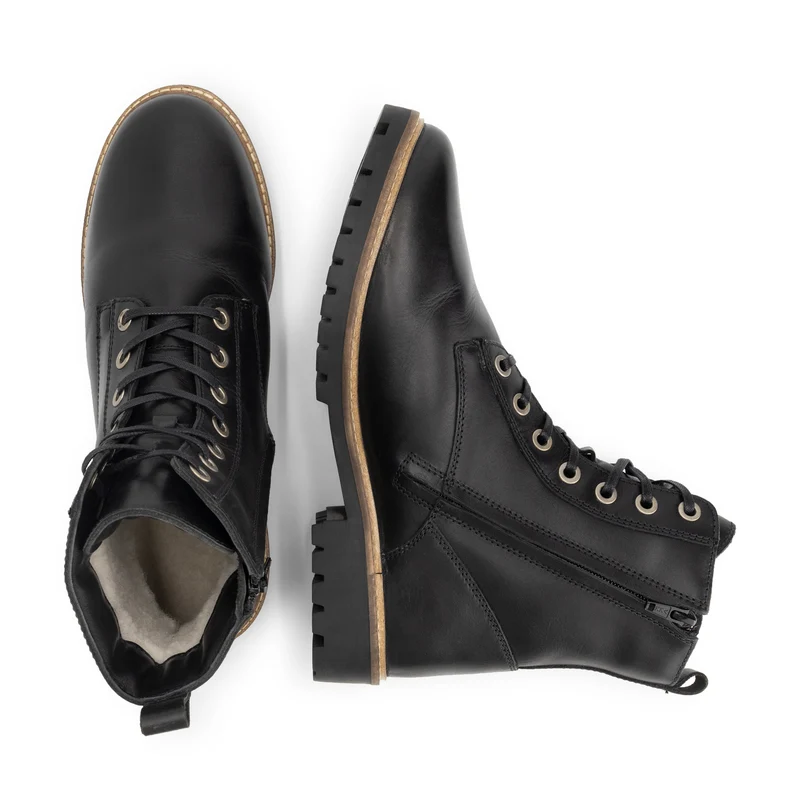 Rosendal Herren – Schnürstiefel mit Reißverschluss – Wolle gefüttert