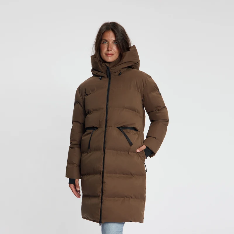 Odda Damen – Daunen-Winterjacke – Wasserdicht – Dunkelbraun