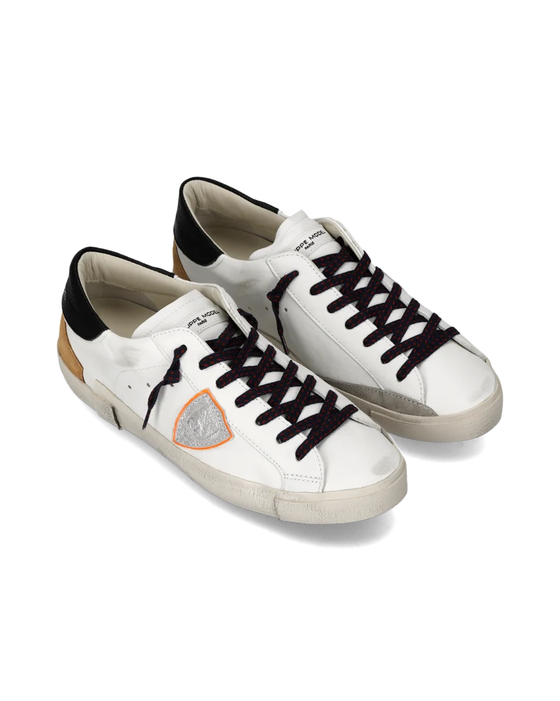 Sneakers Prsx Men, White Black Cognac