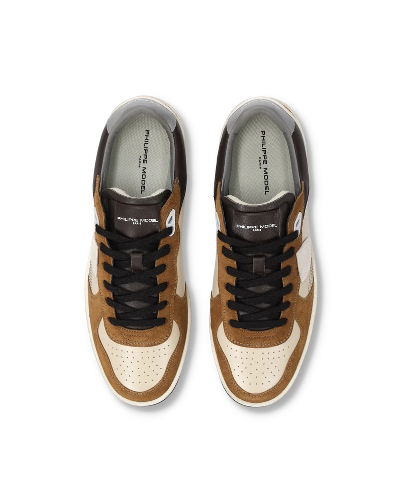Sneakers Pgal Men, Beige Cognac Grey