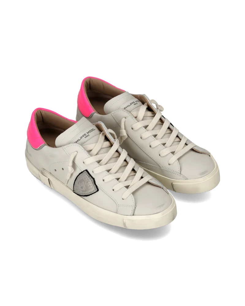 Sneakers Prsx Women, White Cream Neon Pink