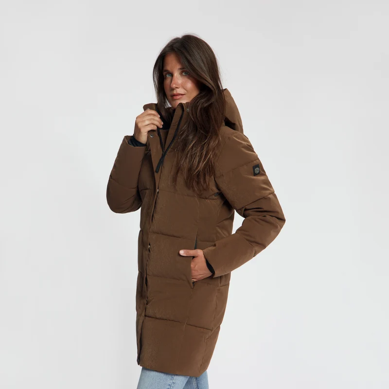 Astrid Damen – Daunen-Winterjacke – Wasserdicht – Dunkelbraun