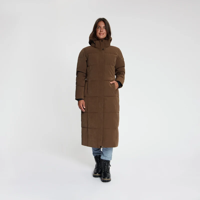 Andels Damen – Daunen-Winterjacke – Wasserdicht – Dunkelbraun