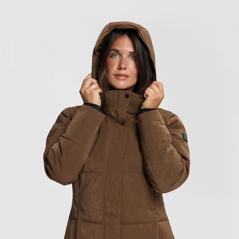 Andels Damen – Daunen-Winterjacke – Wasserdicht – Dunkelbraun
