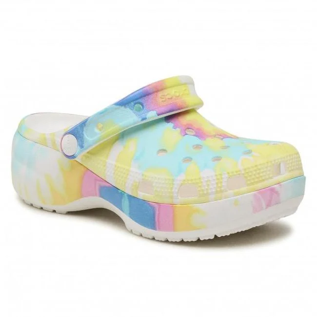 Crocs Klassischer Damen-Plateau-Clog mit Batikmuster
