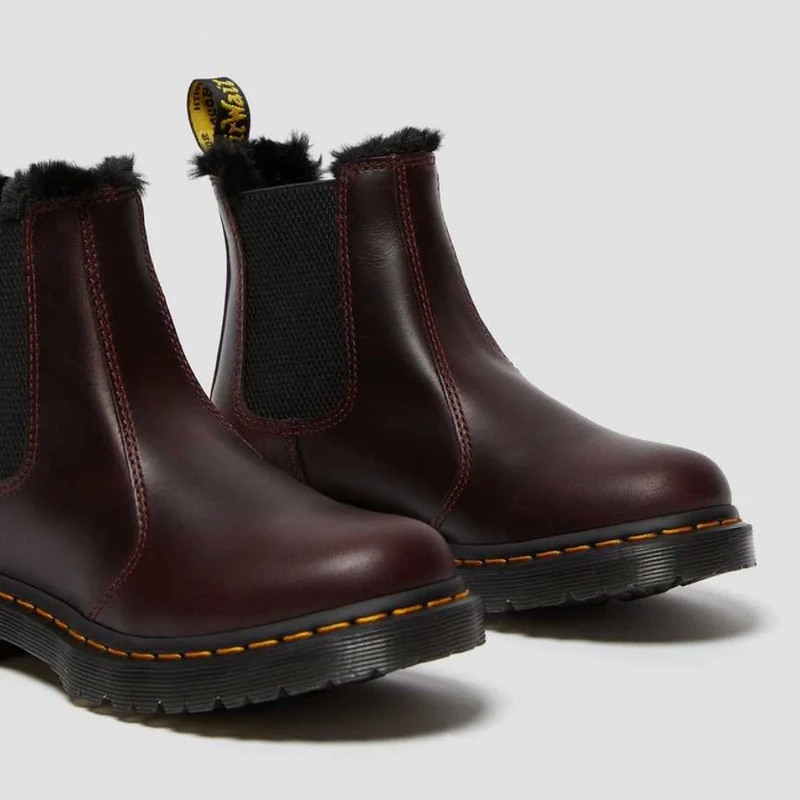 Dr Martens Damen 2976 Leonore Kunstpelzstiefel – Oxblood