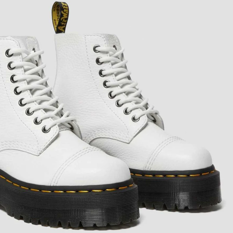 Dr Marten Damen Sinclair Leder Plateaustiefel - Weiß
