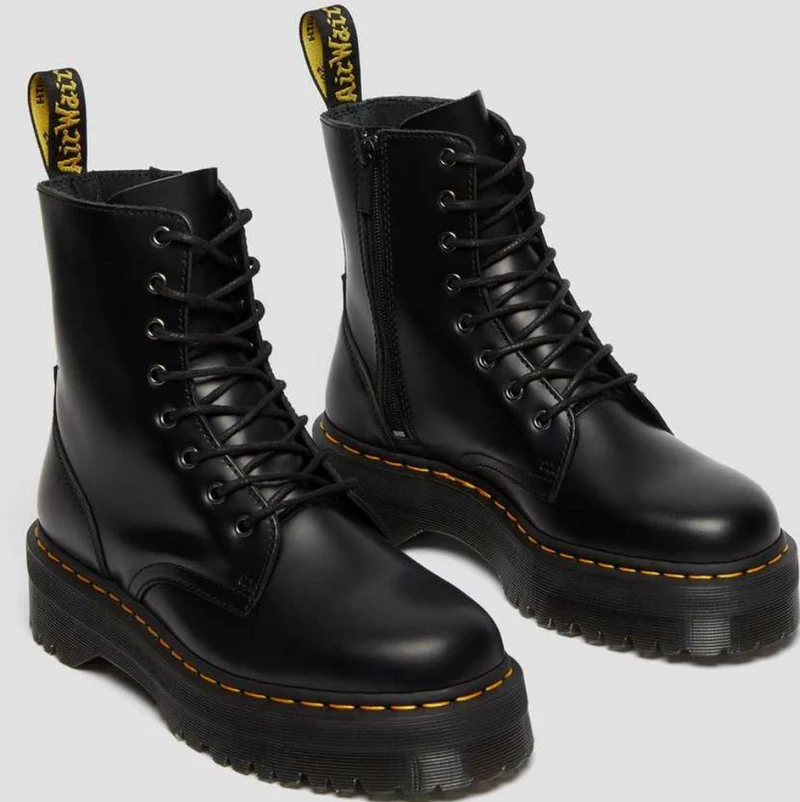 Dr Martens Damen Jadon Polished Smooth Stiefel – Schwarz
