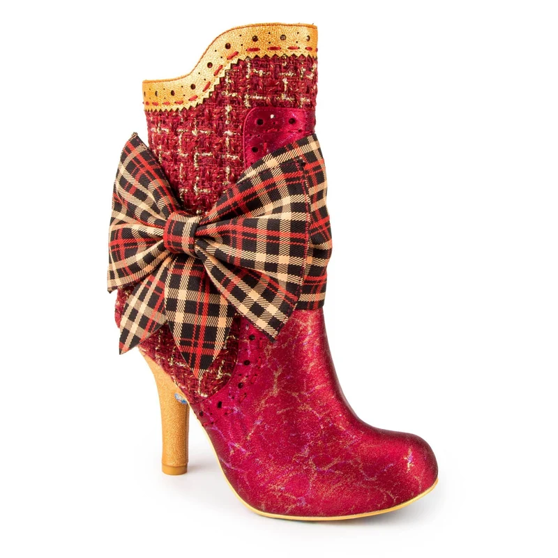 Irregular Choice Damen-Stiefel „Rosie Lea“ mit Absatz – Rot