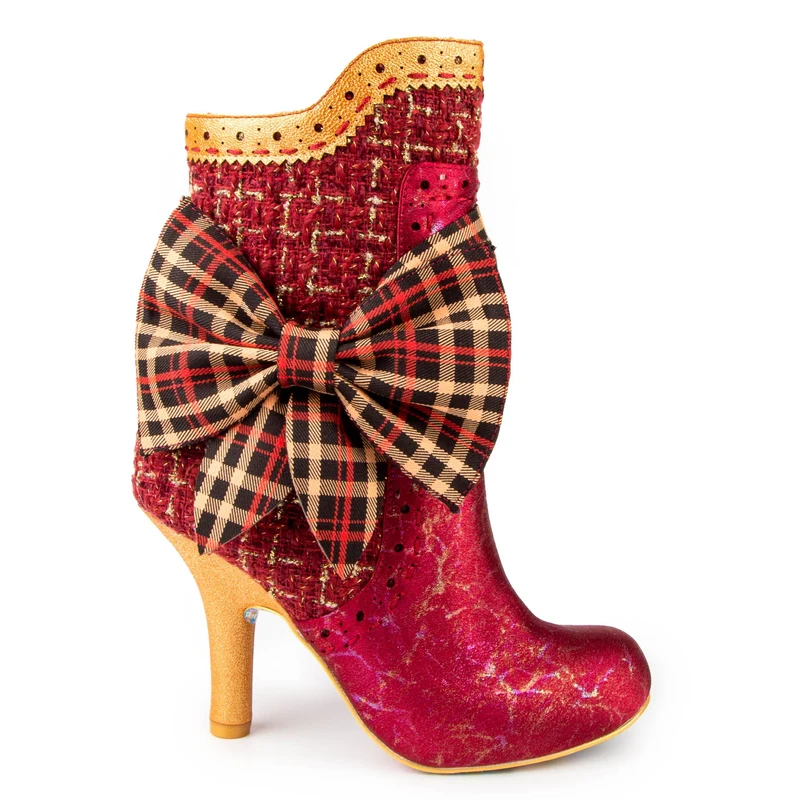 Irregular Choice Damen-Stiefel „Rosie Lea“ mit Absatz – Rot