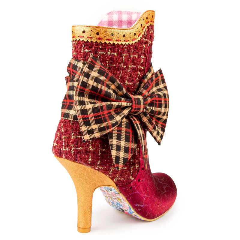 Irregular Choice Damen-Stiefel „Rosie Lea“ mit Absatz – Rot