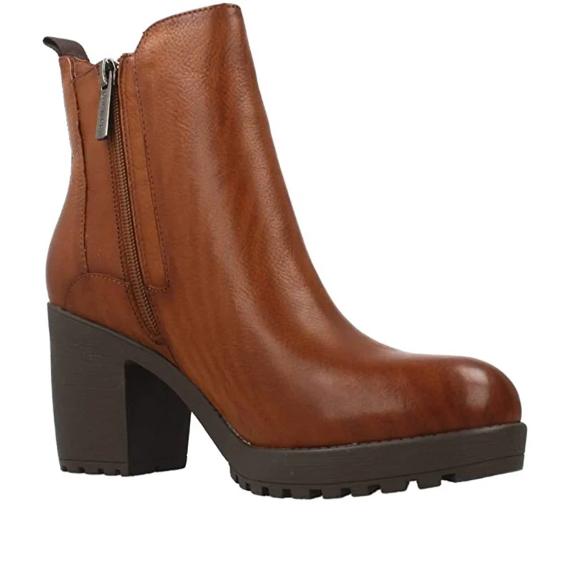 Carmela Damen-Stiefelette aus Leder – Kamel