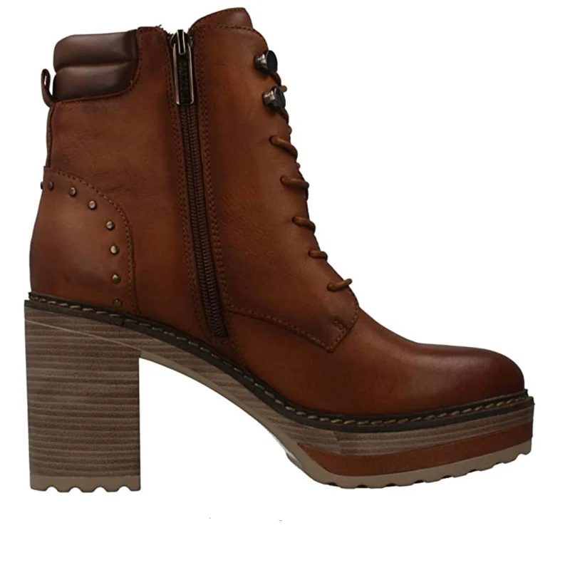 Carmela Damen-Lederstiefel mit hohem Absatz – Kamel
