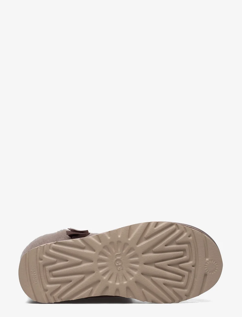UGG Damen-Ministiefel mit gerafftem Fell – Oyster