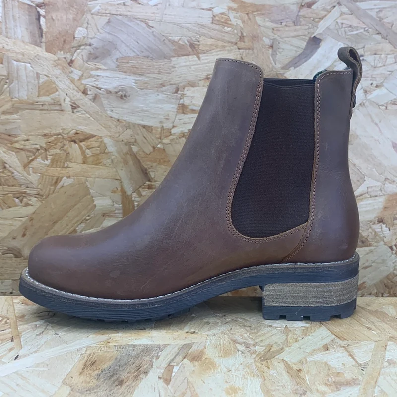 Oak & Hyde Frauenbrücke Chelsea Leder-Ankle-Boot – Dunkelbraun