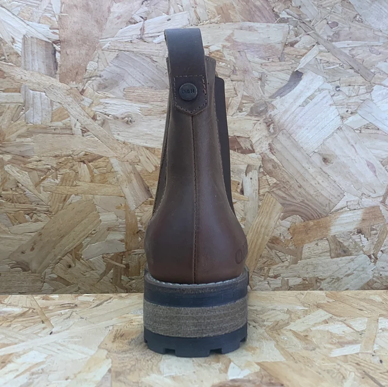 Oak & Hyde Frauenbrücke Chelsea Leder-Ankle-Boot – Dunkelbraun