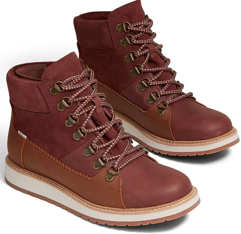 TOMS Wasserdichte Mesa-Lederstiefel für Damen – Braun