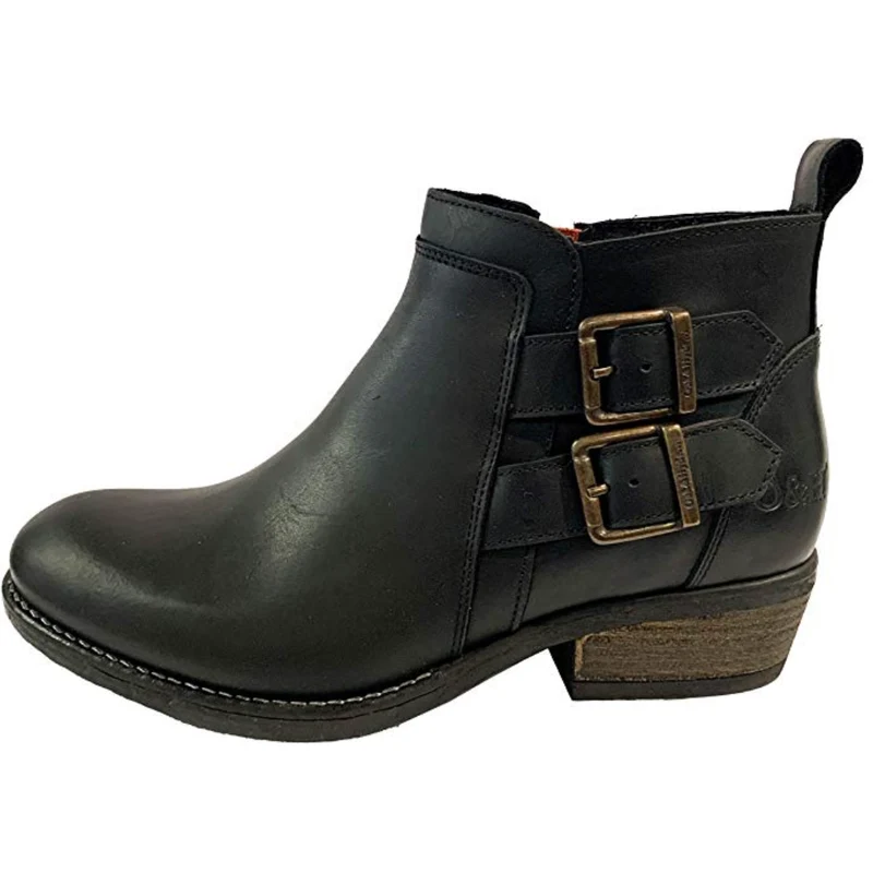 Oak & Hyde Damen Rita Twim Lederstiefelette - Schwarz