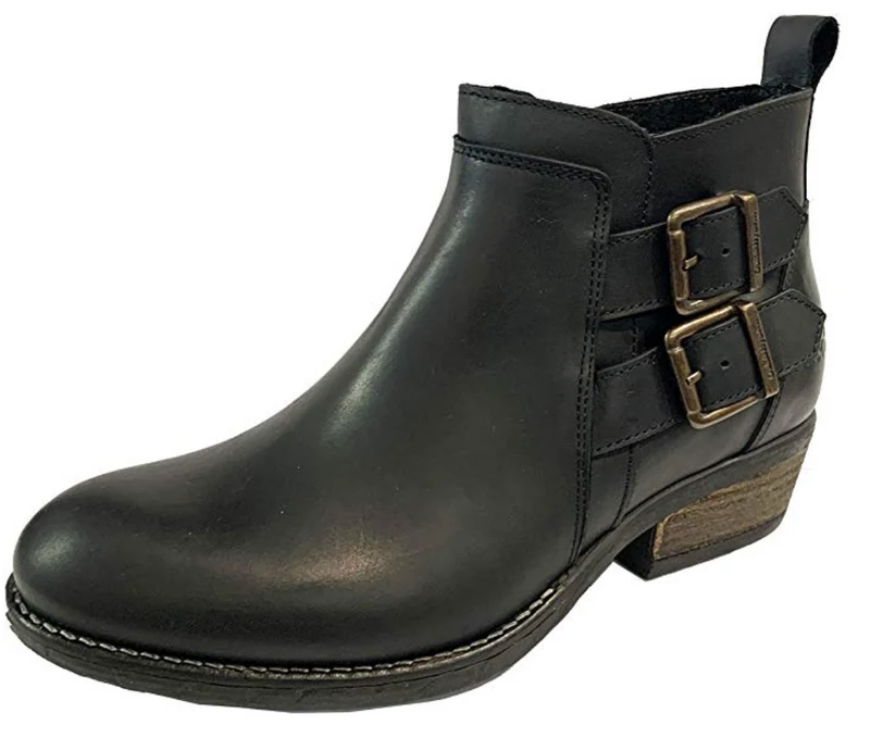 Oak & Hyde Damen Rita Twim Lederstiefelette - Schwarz