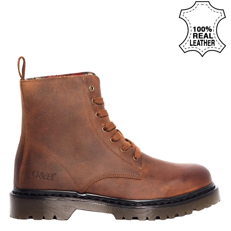 Oak & Hyde Brixton 7 Lederstiefel für Damen – Cognac