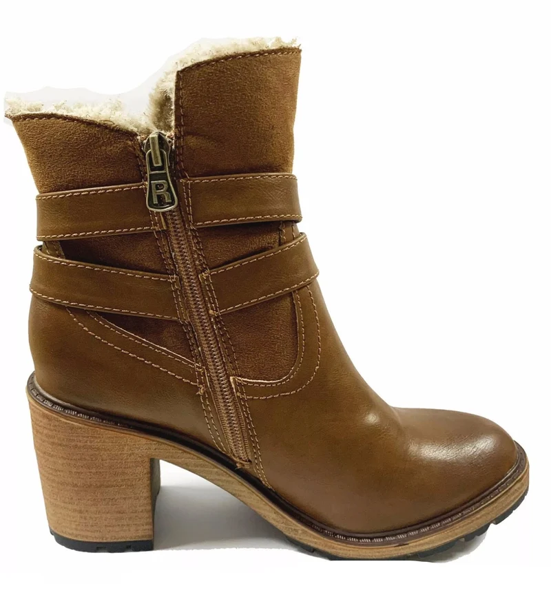 Refresh Gefütterte Damen-Stiefeletten - Kamel