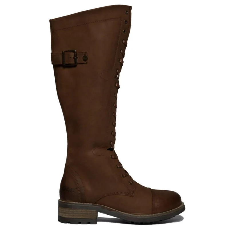 Oak & Hyde Damen-Utility-Stiefel Cesar Bridge 18 aus Leder – Dunkelbraun