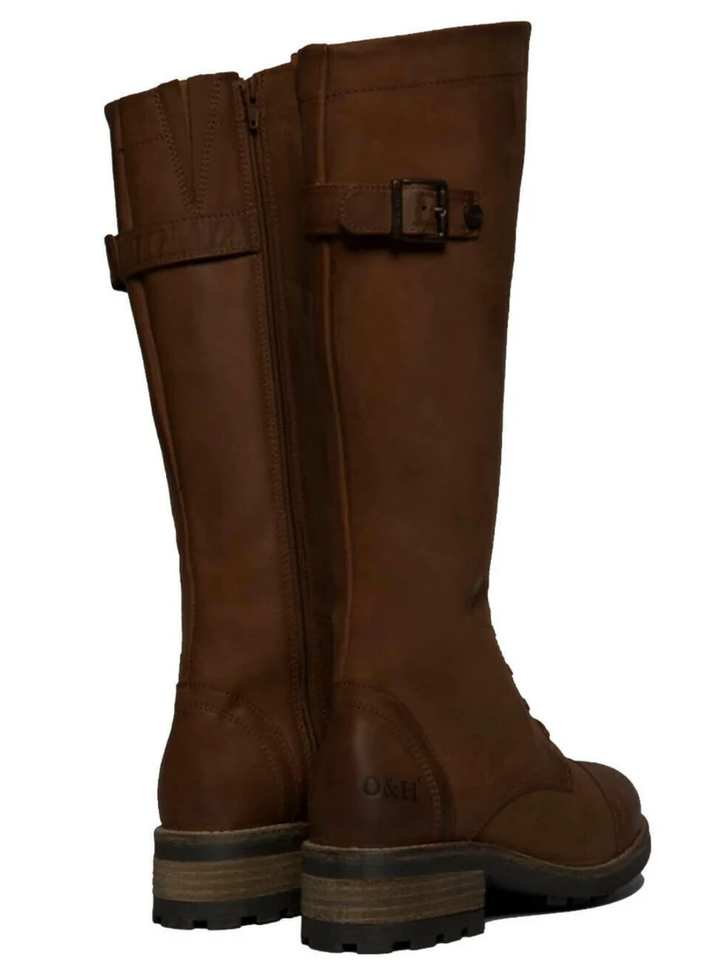 Oak & Hyde Damen-Utility-Stiefel Cesar Bridge 18 aus Leder – Dunkelbraun