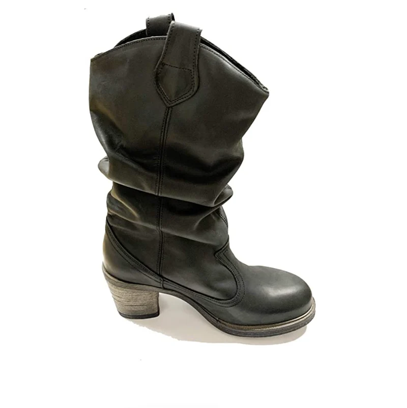Oak & Hyde Westwood Mid Lederstiefel für Damen – Schwarz