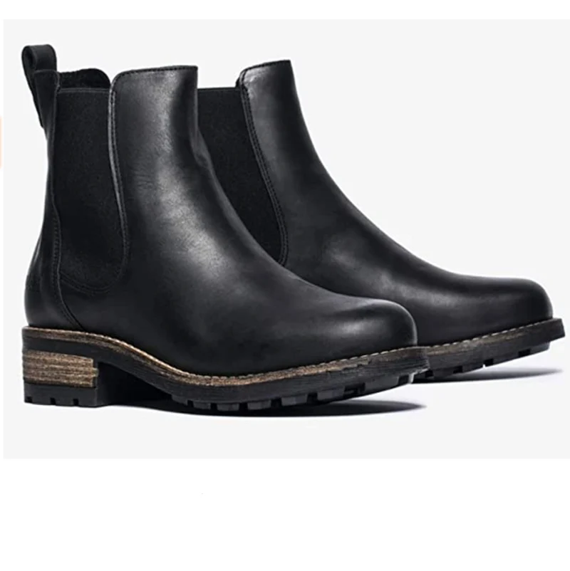 Oak & Hyde Frauenbrücke Chelsea Leder-Ankle-Boots – Schwarz