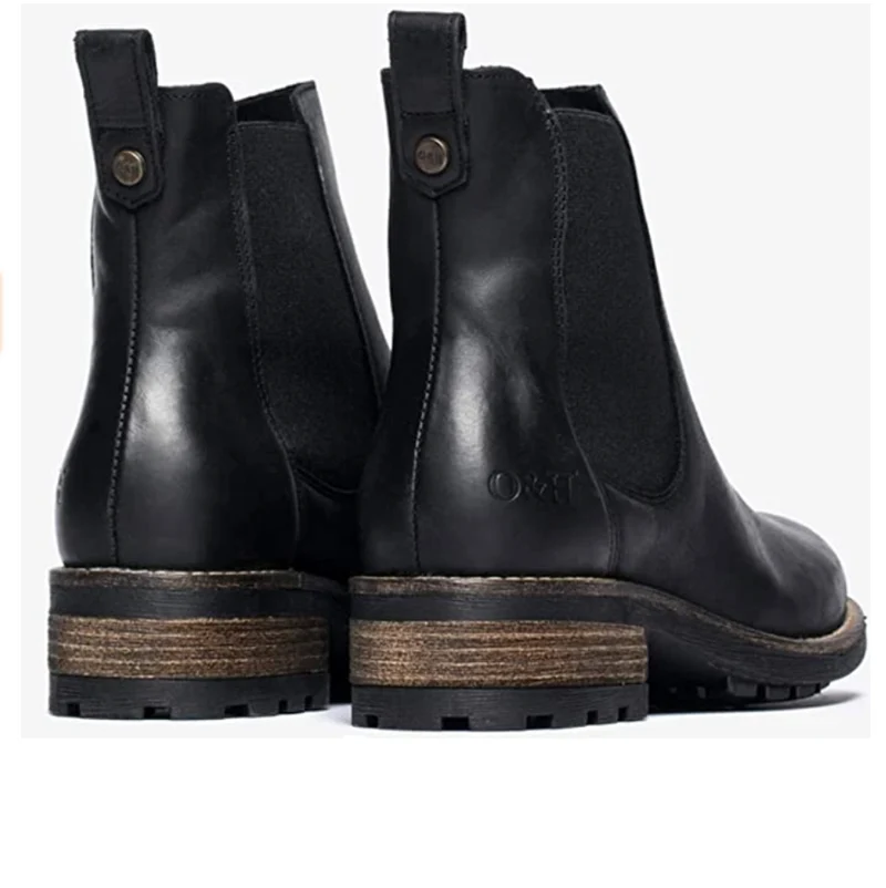 Oak & Hyde Frauenbrücke Chelsea Leder-Ankle-Boots – Schwarz