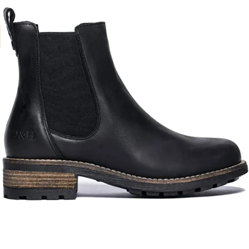 Oak & Hyde Frauenbrücke Chelsea Leder-Ankle-Boots – Schwarz