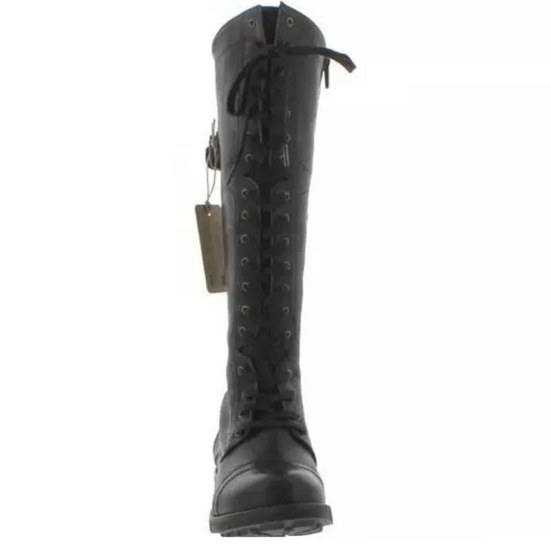 Oak & Hyde Damen Cesar Bridge 18 Utility-Stiefel aus Leder – Schwarz