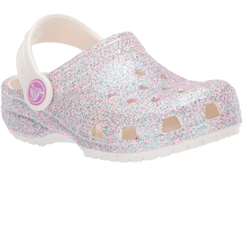 Crocs Klassischer Glitzer-Clog für Kinder – Oyster