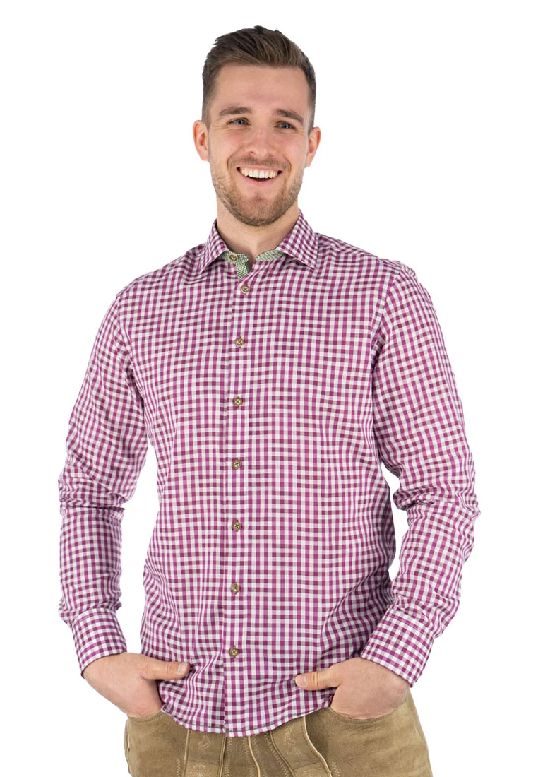 OS Trachten Herrenhemd 1/1 Arm slim fit