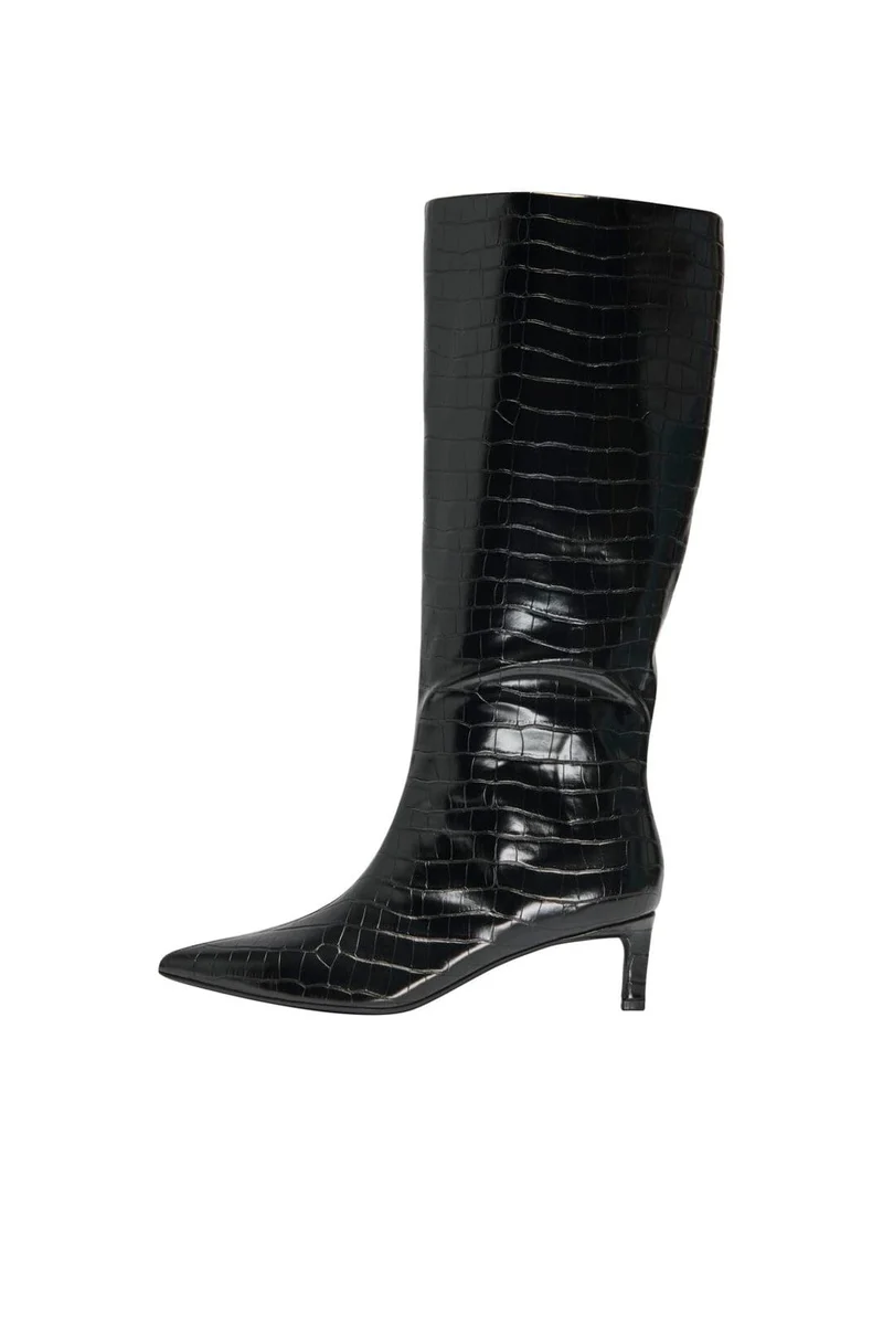 Only Shoes - Onlbrixton-3 Knee High Boot - 5078771 Black Croco