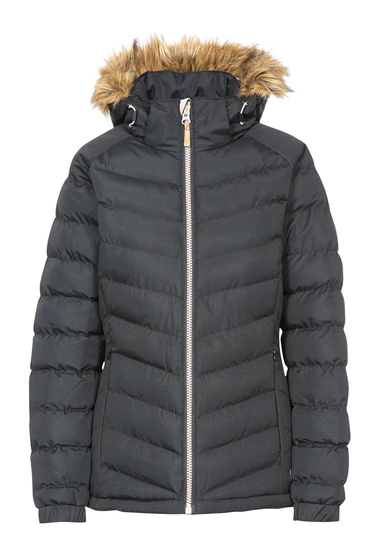 Trespass Damen Isolationsjacke mit Fell-Kapuze NADINA black