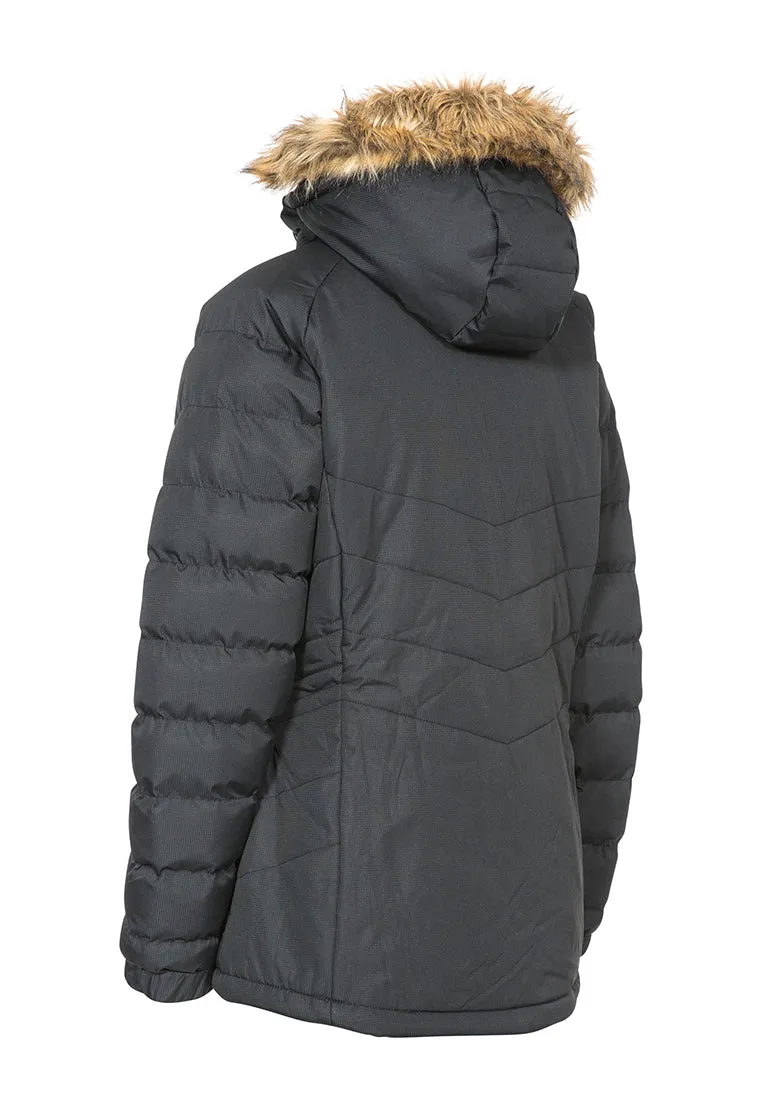 Trespass Damen Isolationsjacke mit Fell-Kapuze NADINA black