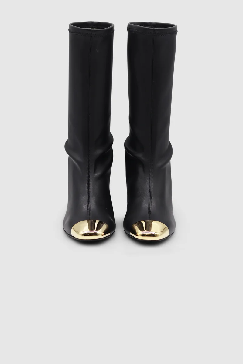 Ellia Metal Toe Cap Stretch Bootie Black