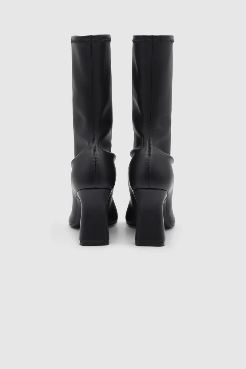 Ellia Metal Toe Cap Stretch Bootie Black