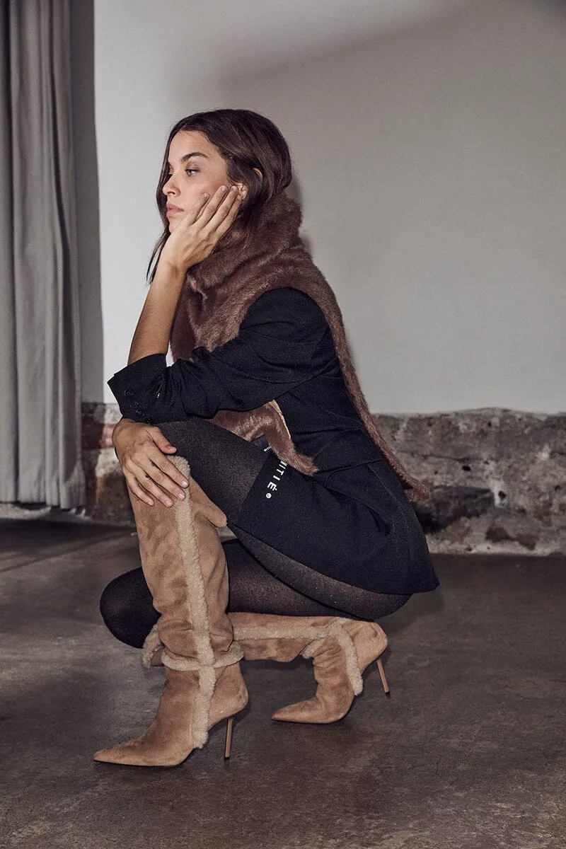 Haute L'Amitié - Fur Neck Warmer HL10681 - Mud Brown
