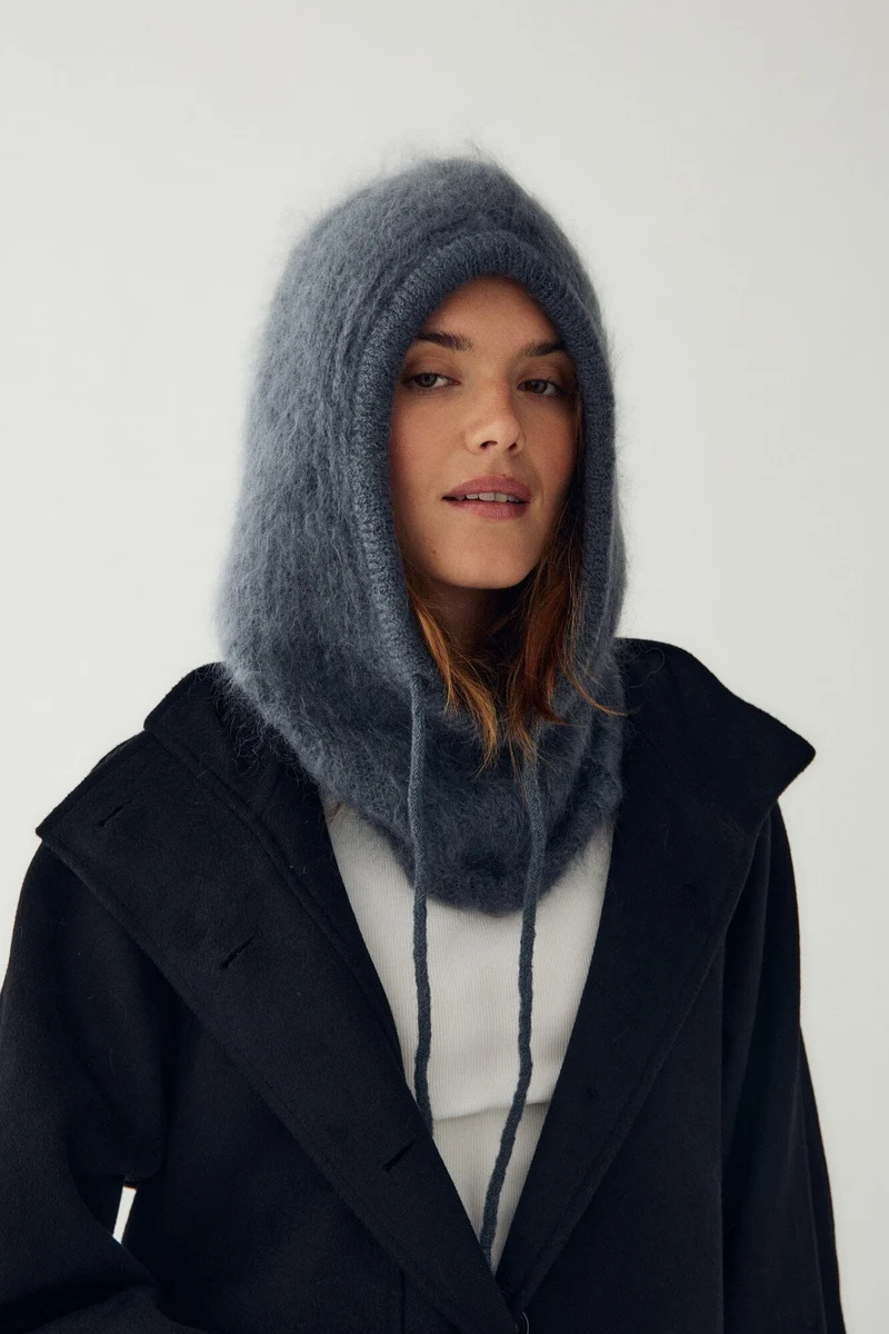 Noella - N-Merle Knit Balaclava 15250007 - 1495 - Medium Grey Melange