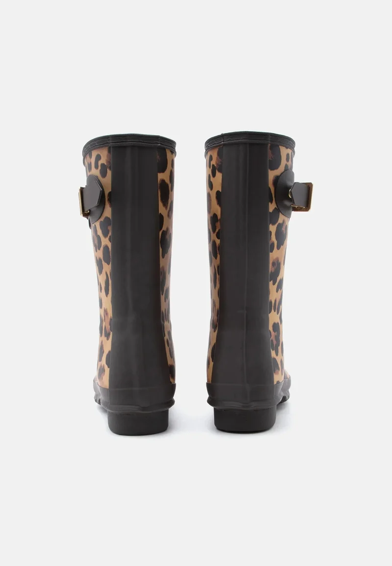 Hunter - Womens Original Short Leopard Boot Hfrw0010261lo - Leopard Print/chocolate Brown