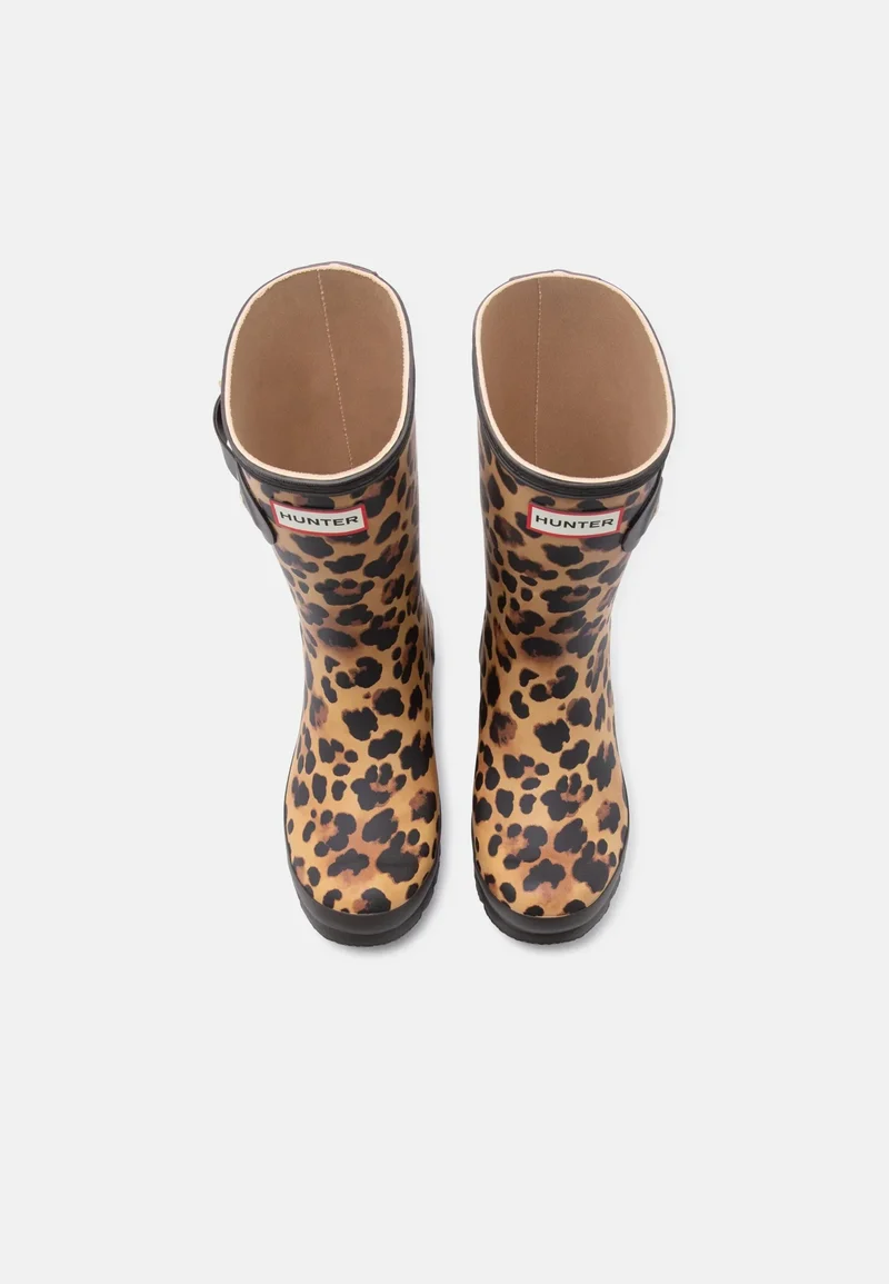 Hunter - Womens Original Short Leopard Boot Hfrw0010261lo - Leopard Print/chocolate Brown