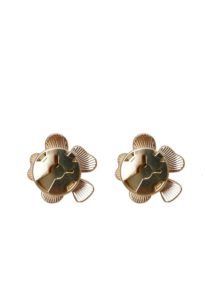 Black Colour - Bcjelline Button Covers, 2 Pcs. Set 4539 - Gold Coloured