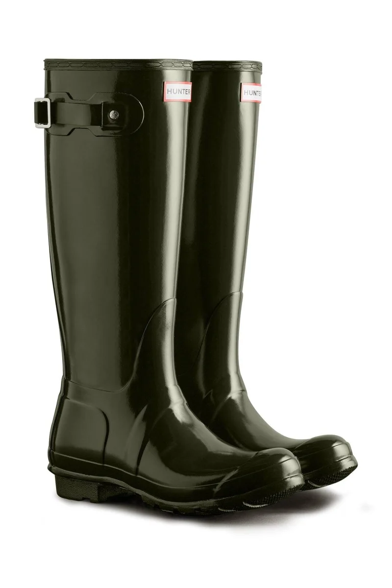 Hunter - Womens Original Tall Gloss Boot Wft1000rgldov - Dark Olive