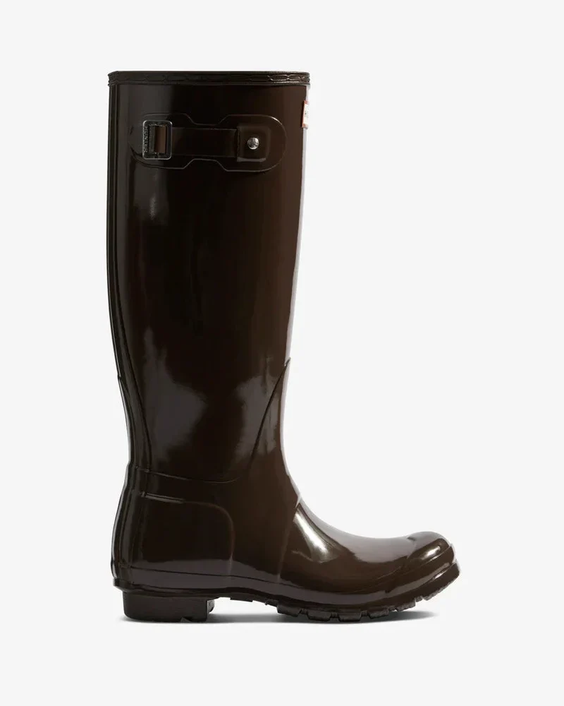Hunter - Womens Original Tall Gloss Boot Wft1000rglcb - Chocolate Brown