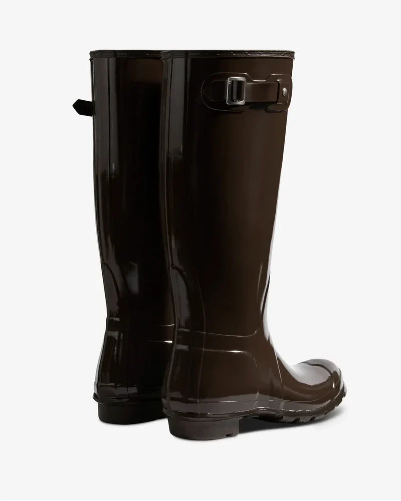 Hunter - Womens Original Tall Gloss Boot Wft1000rglcb - Chocolate Brown