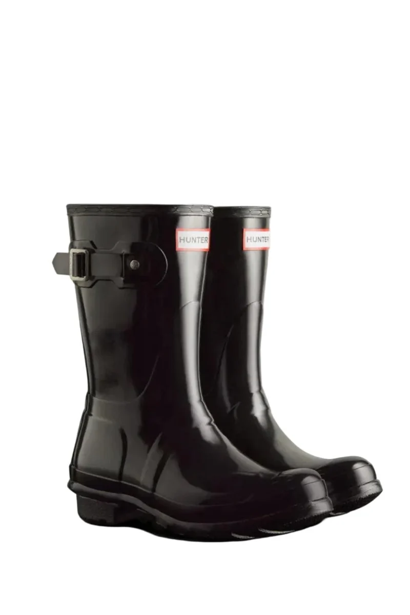 Hunter - Womens Original Short Gloss Boot Wfs1000rglblk - Black