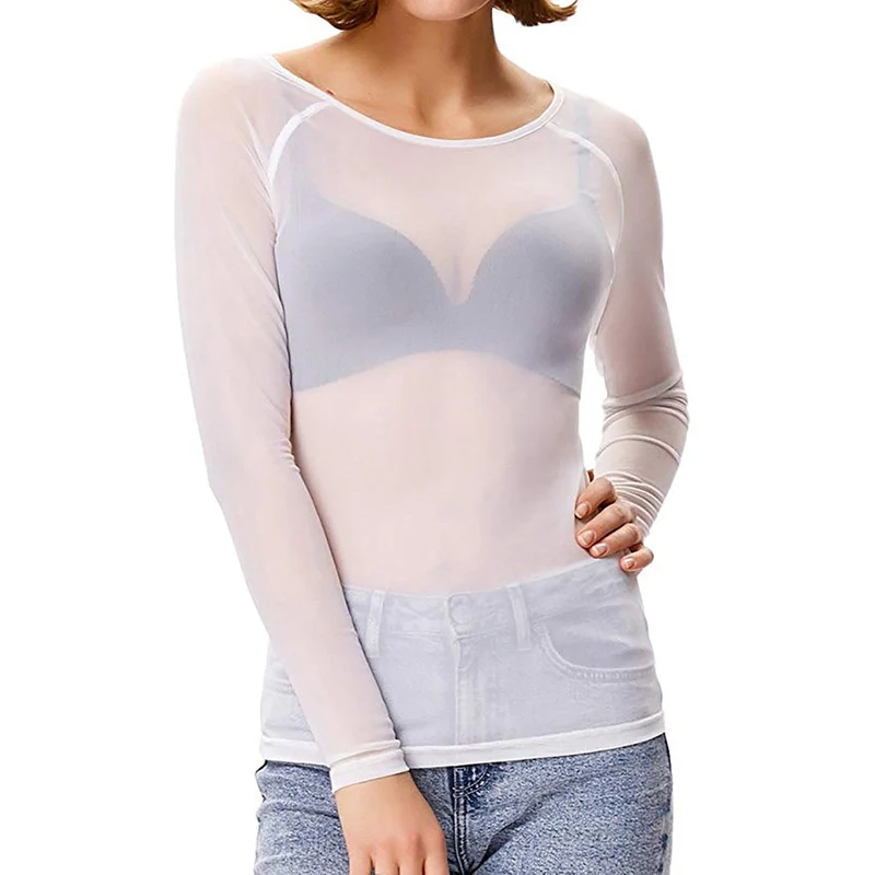 MESH – Verführerisches Durchsichtiges Oberteil mit Langen Ärmeln für Damen - Arvani